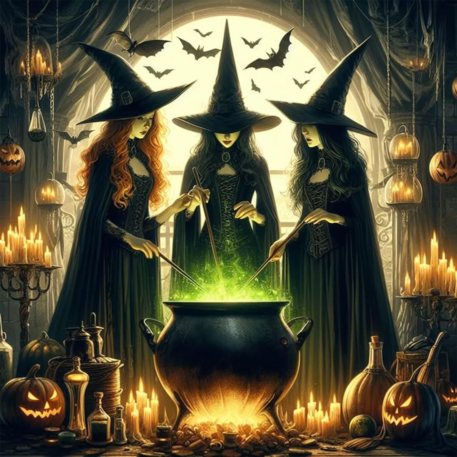 Embroidery Room - RUOPOTY Hexe Diy Diamant Malerei Halloween