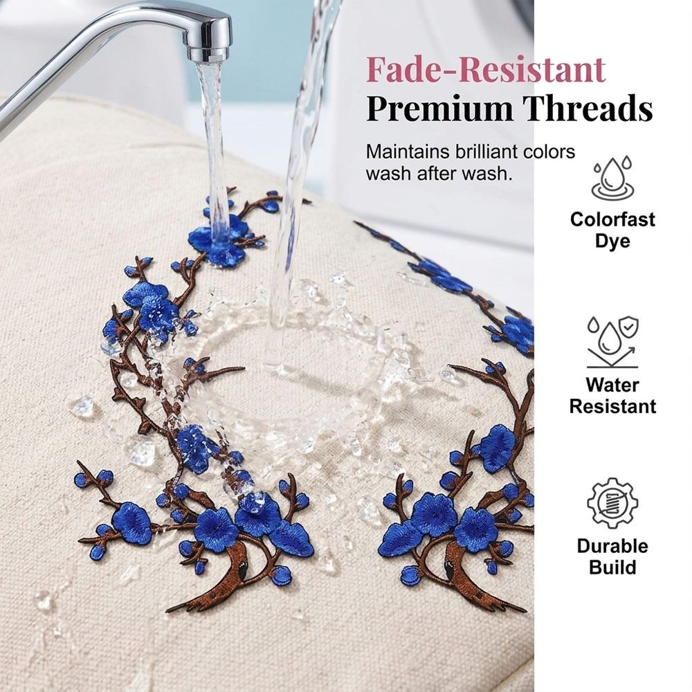 Embroidery Patches - DIY Kirschblüten-Aufnäher zum Aufbügeln und Aufnähen,