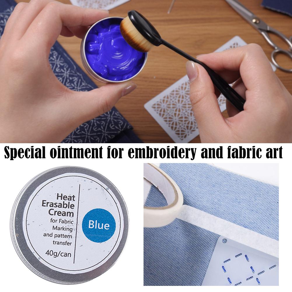 Embroidery Cream - Hitze-Entfernbarer Stoffmarkierungspaste Stickmuster-Transferpaste zum Aufbügeln Nähwerkzeug-Set