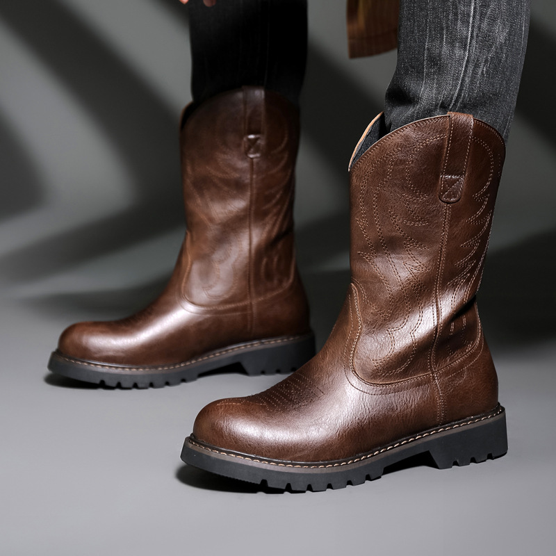 Embroidery Yes - Mode Herren Cowboy Stiefel Neue Stickerei