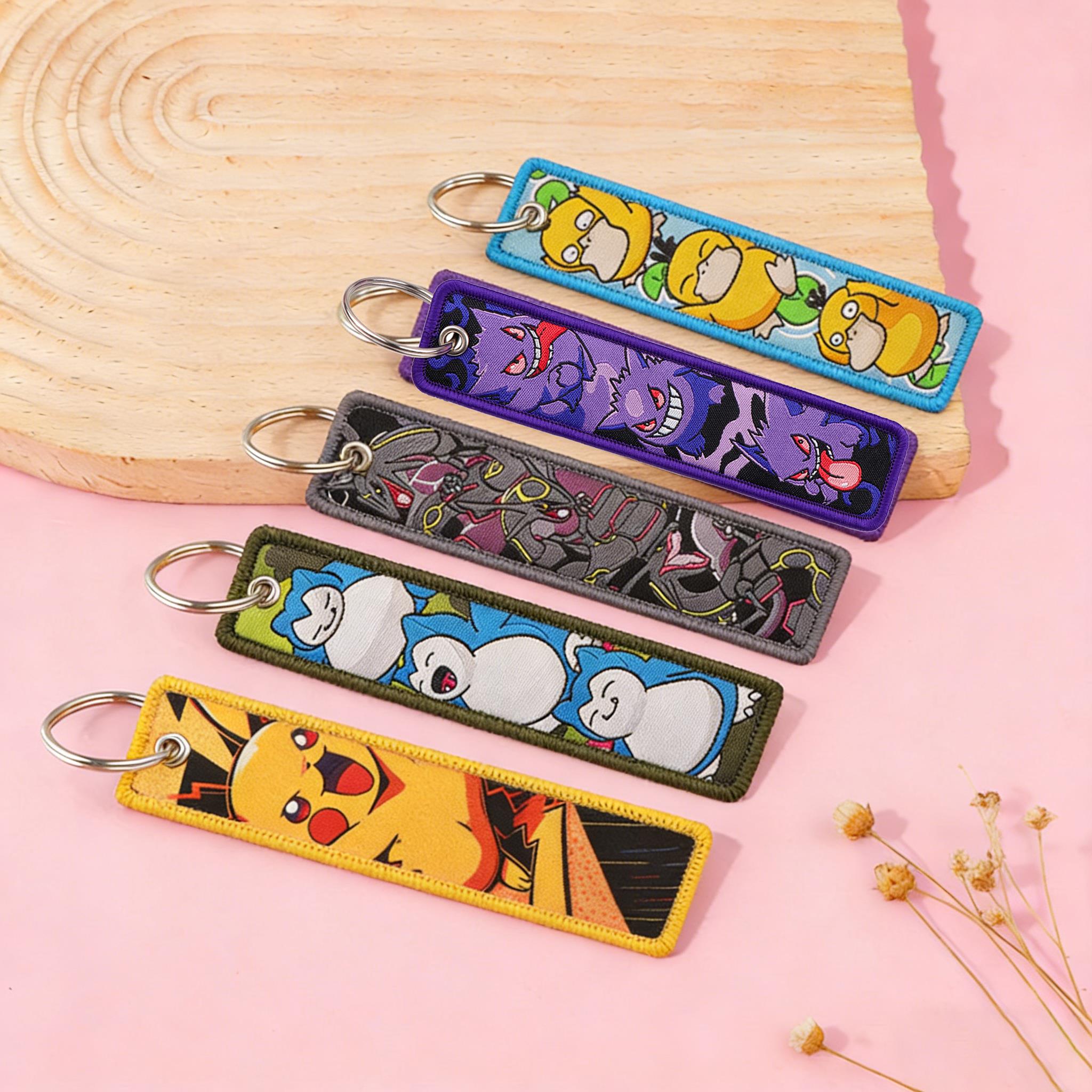 Embroidery Keychain - Niedlicher Enten-Stickerei-Schlüsselanhänger, Jet-Tag-Schlüsselring für Rucksack, Auto-Deko,