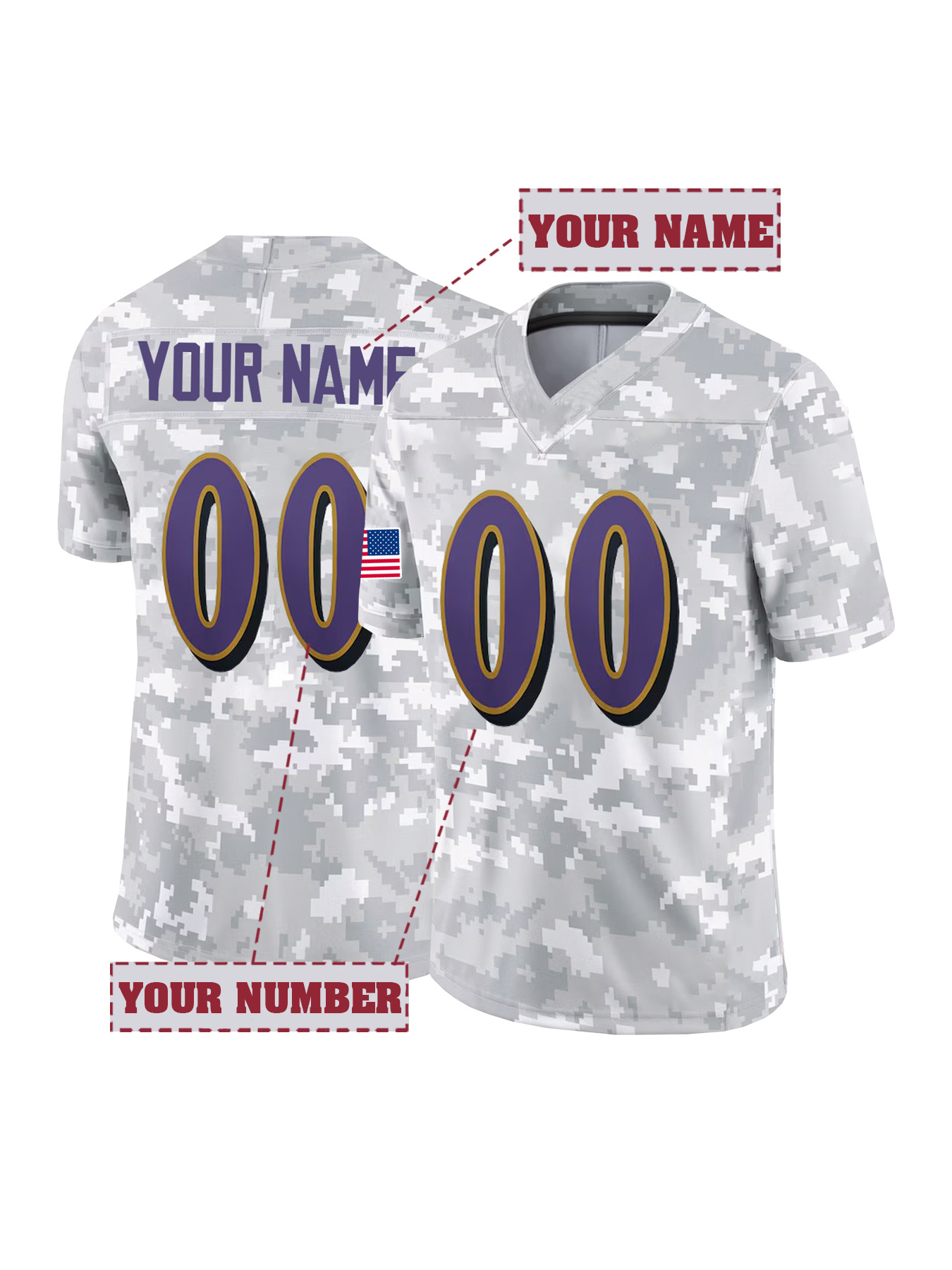 Embroidery Jersey - Individuelles Design mit Namen und Nummer,