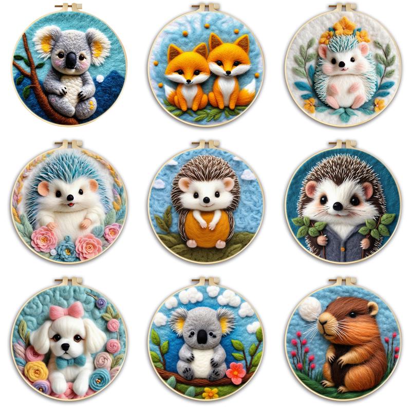 Embroidery Room - DIY Wollfilz Malerei mit Stickerei Igel