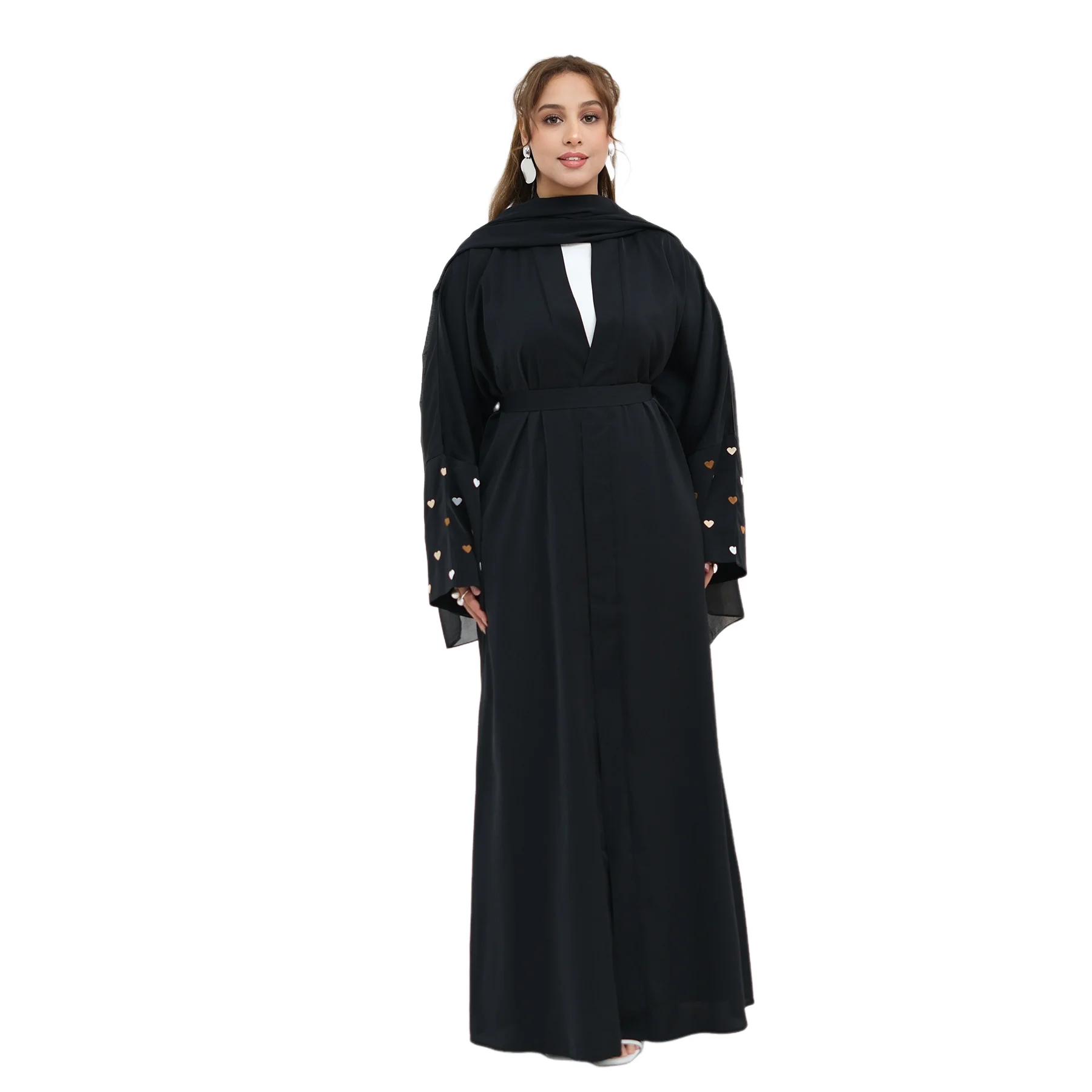Embroidery Kebaya - Neue Bestickte Strickjacke Damen Muslimisches Hijab-Kleid-Set