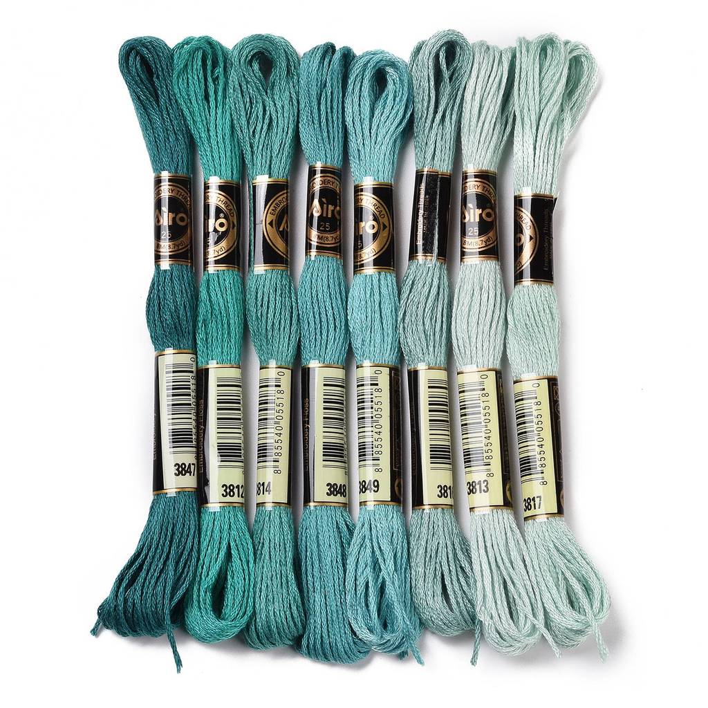 Embroidery Beads - 1 Set 8 Stränge 0,5mm 6-fädiger