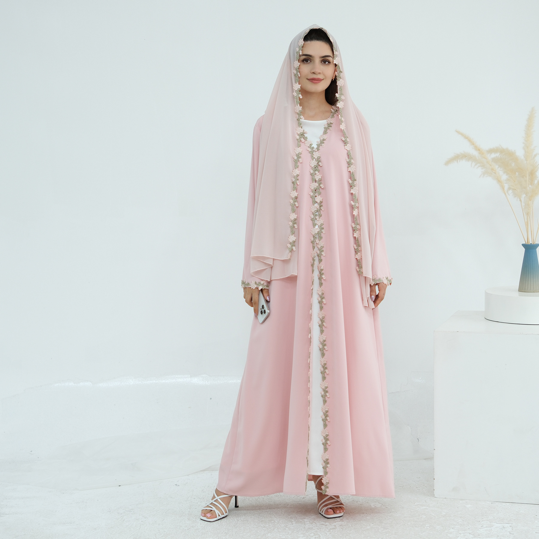 Dubai Offene Abaya Frauen Musl – Embroidery Kebaya Bewertung und Preis