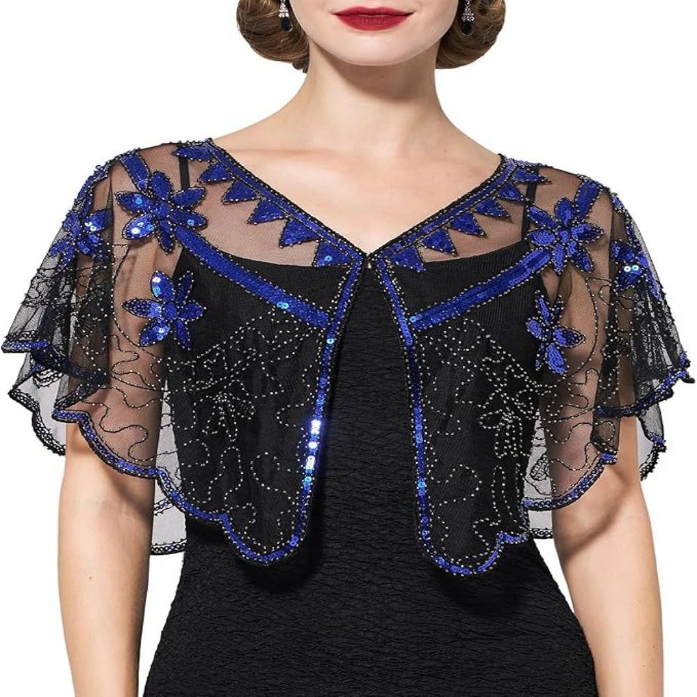 Retro Pailletten-Poncho-Mantel – Embroidery Beads Bewertung und Preis
