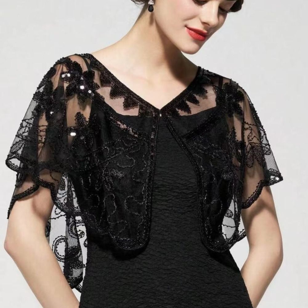 Retro Pailletten-Poncho-Mantel – Embroidery Beads Bewertung und Preis