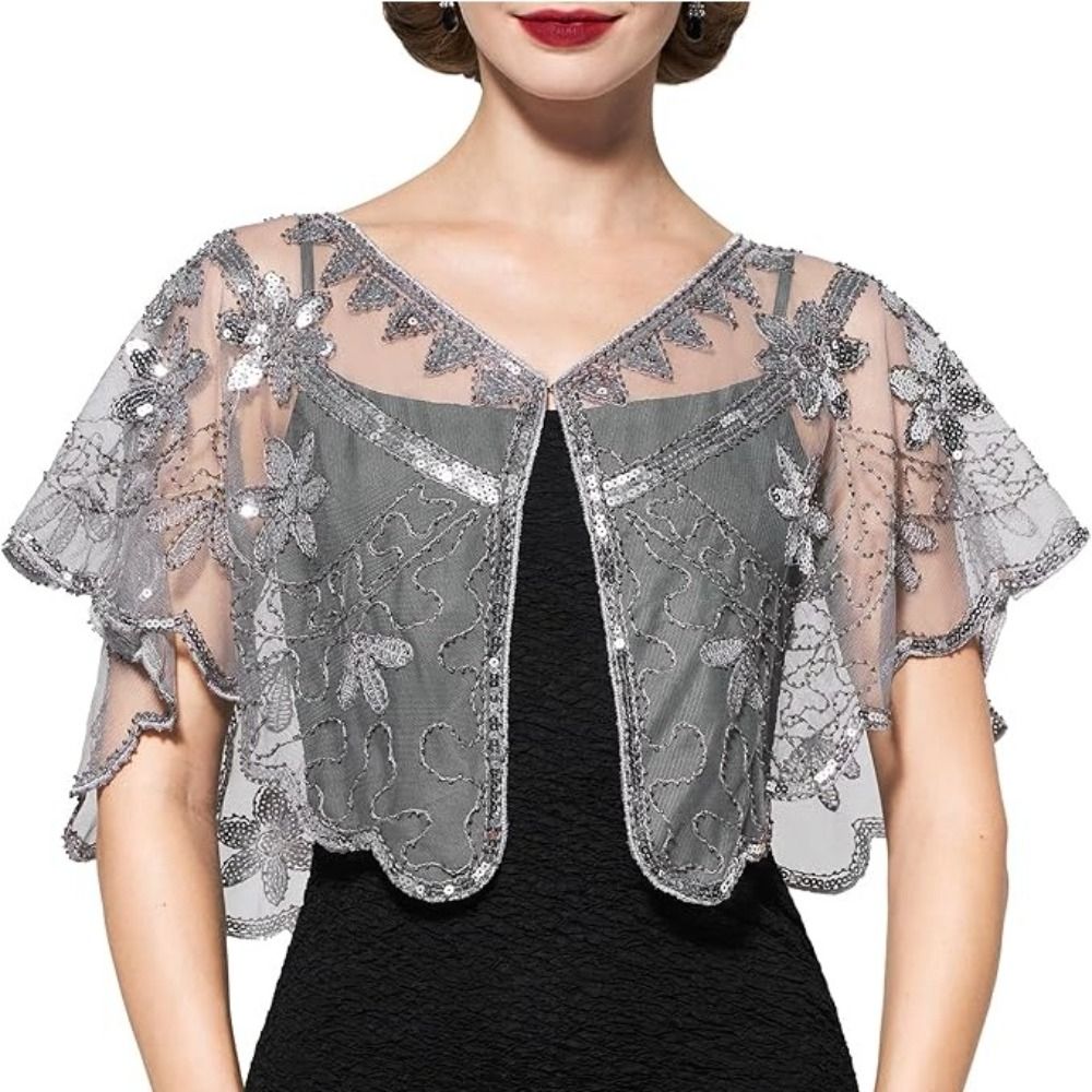 Retro Pailletten-Poncho-Mantel – Embroidery Beads Bewertung und Preis