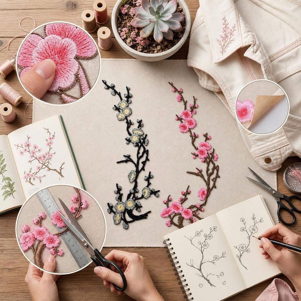DIY Kirschblüten-Aufnäher zum  – Embroidery Patches Bewertung und Preis