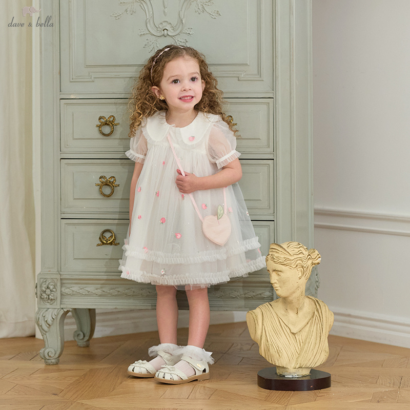 Dave Bella Mädchen Baby Mesh P – Embroidery White Dress Bewertung und Preis
