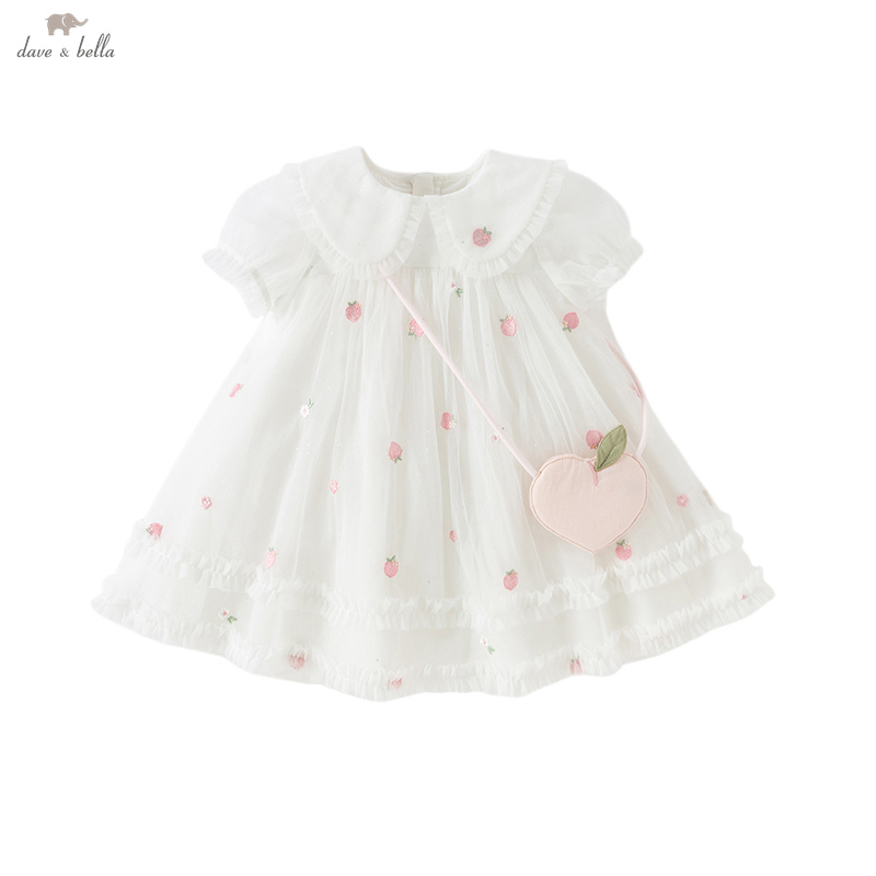 Dave Bella Mädchen Baby Mesh P – Embroidery White Dress Bewertung und Preis