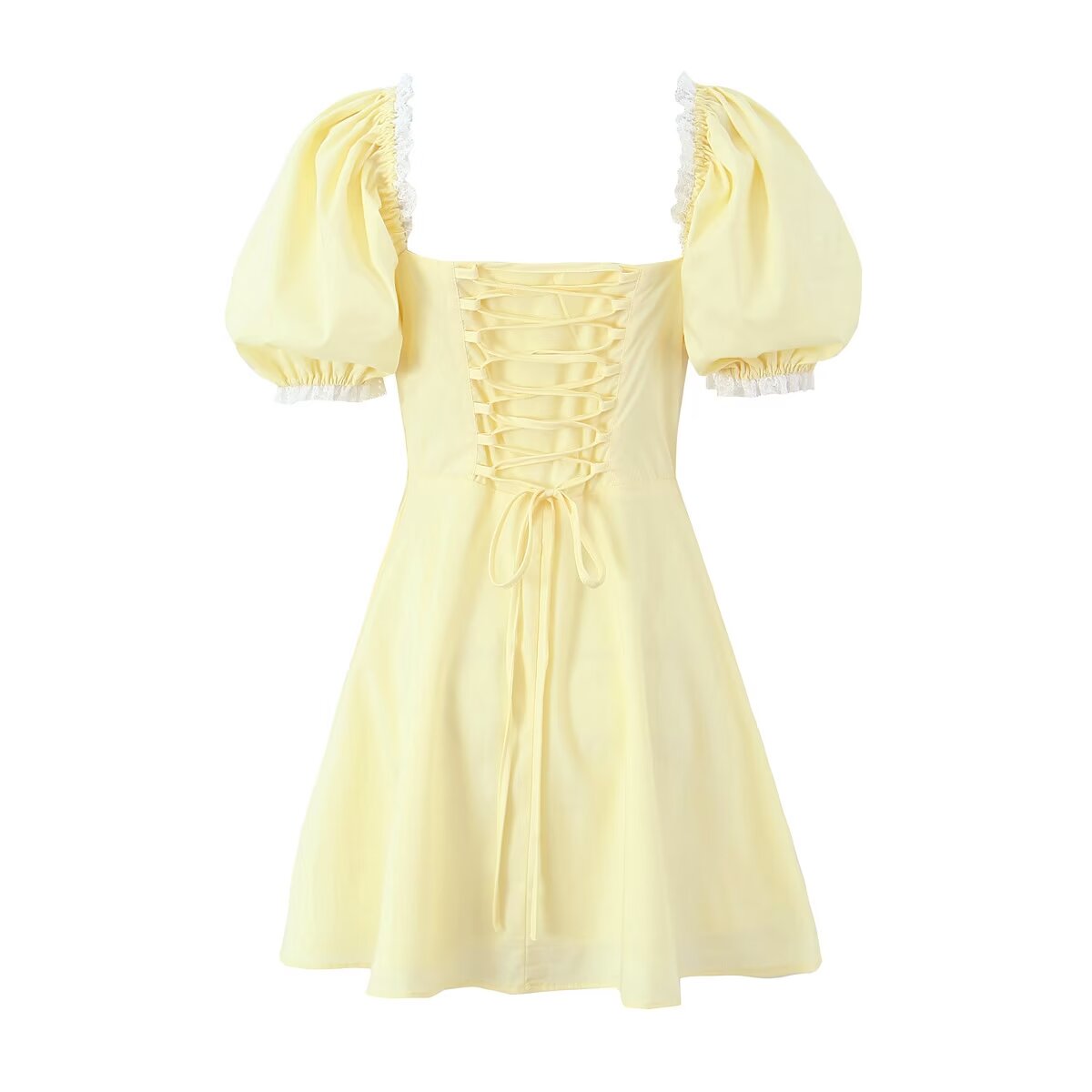 Süßes Gelbes Spitzen-Bodycon-K – Embroidery Yellow Dress Bewertung und Preis
