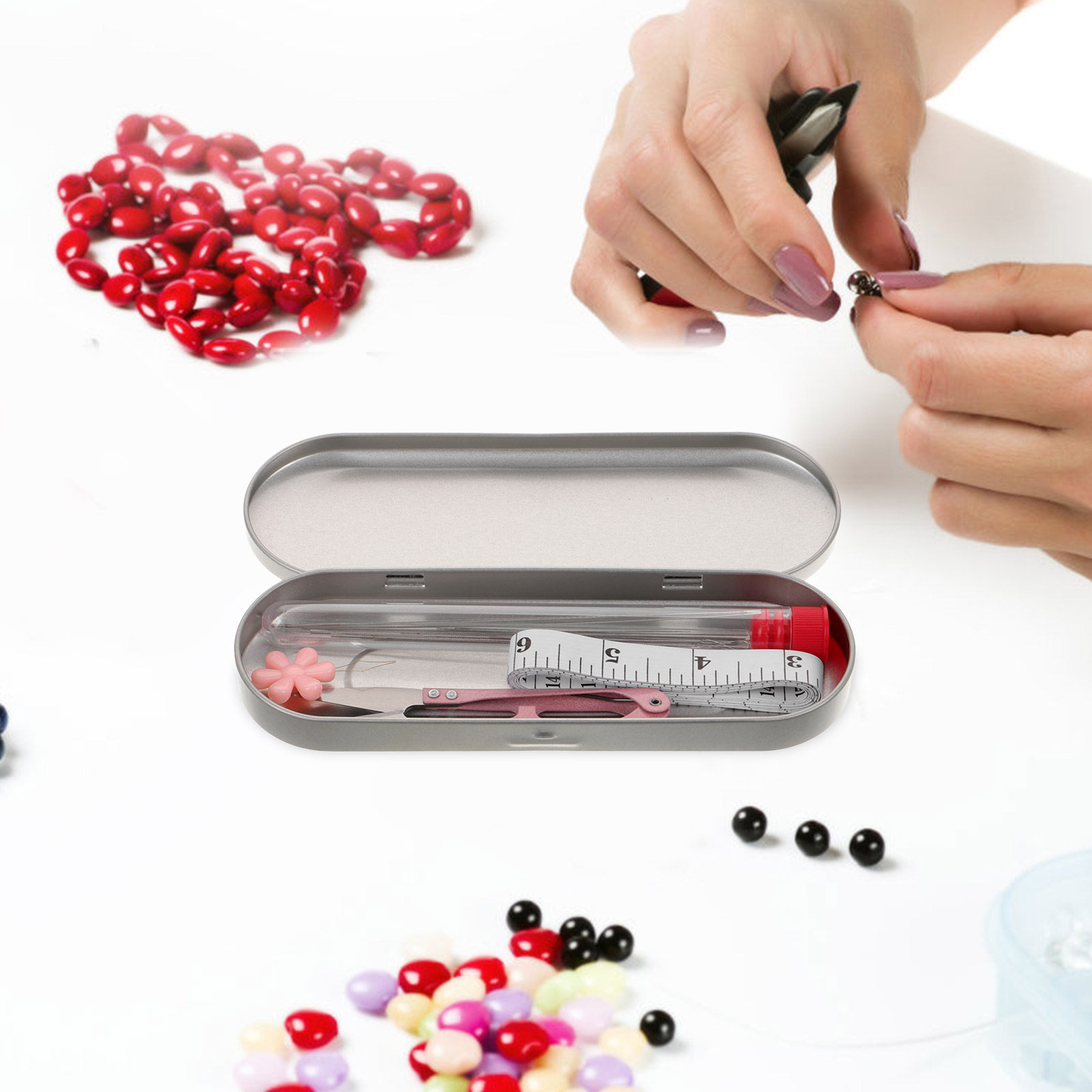 1 Set Perlenfädelnadel-Set mit – Embroidery Beads Bewertung und Preis