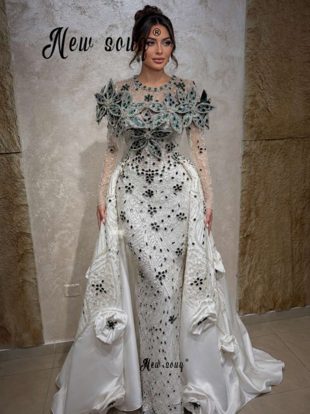 Luxuriöse bestickte weiße Ball – Embroidery White Dress Bewertung und Preis