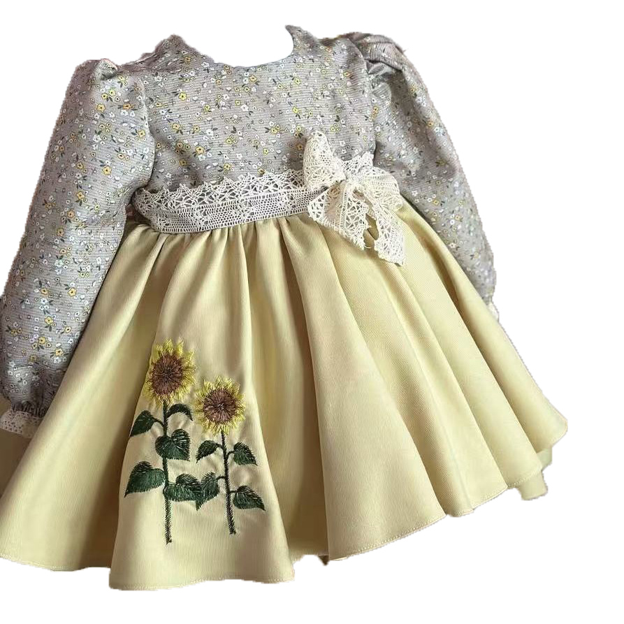 Baby Mädchen Frühling Sommer G – Embroidery Yellow Dress Bewertung und Preis