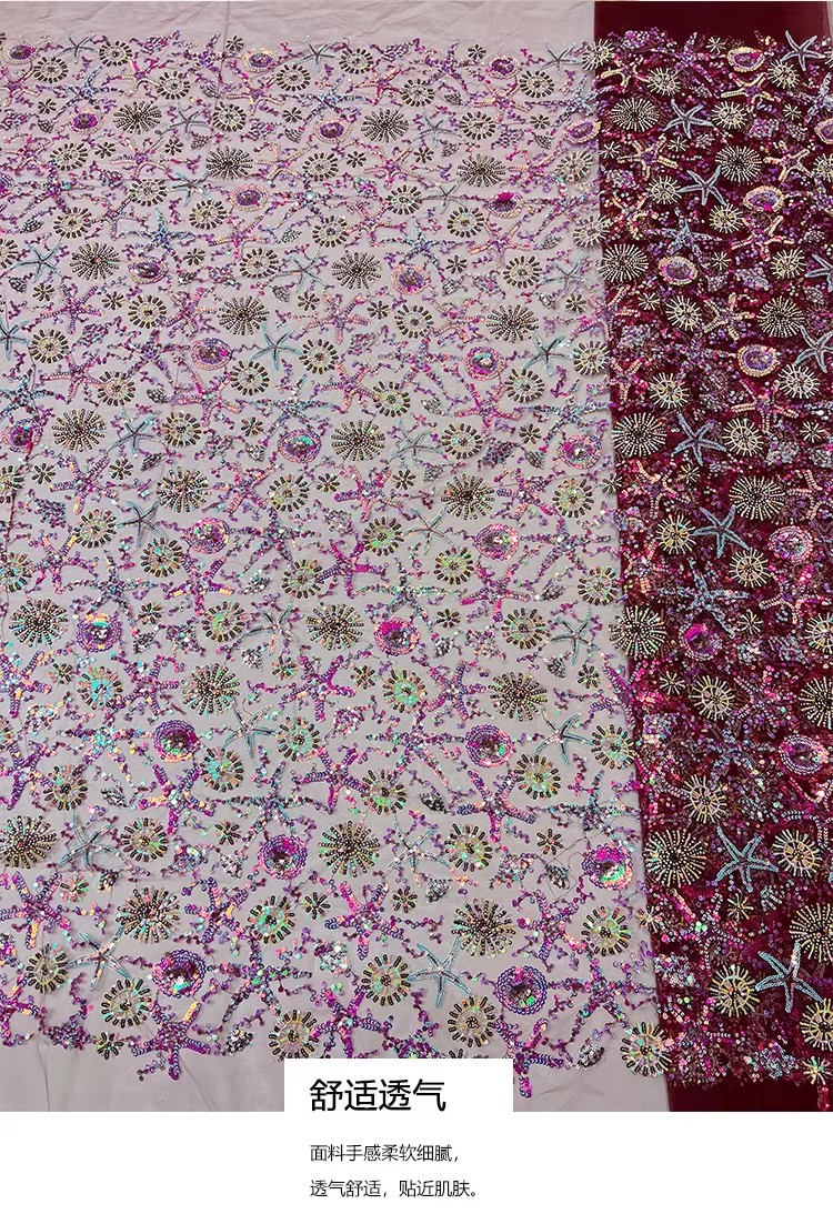 1 Yard Seestern-Pailletten-Sti – Embroidery Wedding Bewertung und Preis