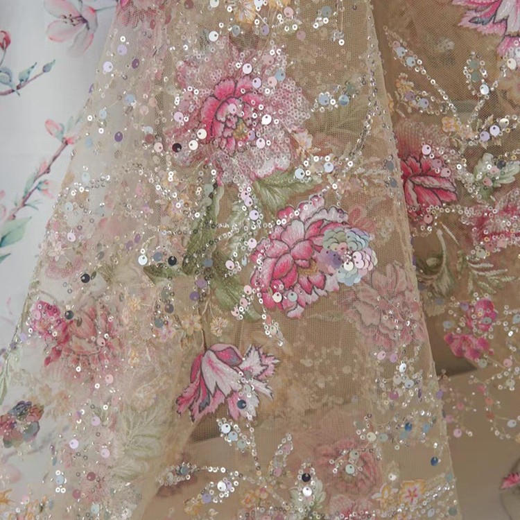 1M 120cm Breiter Luxus-Perlens – Embroidery Jersey Bewertung und Preis