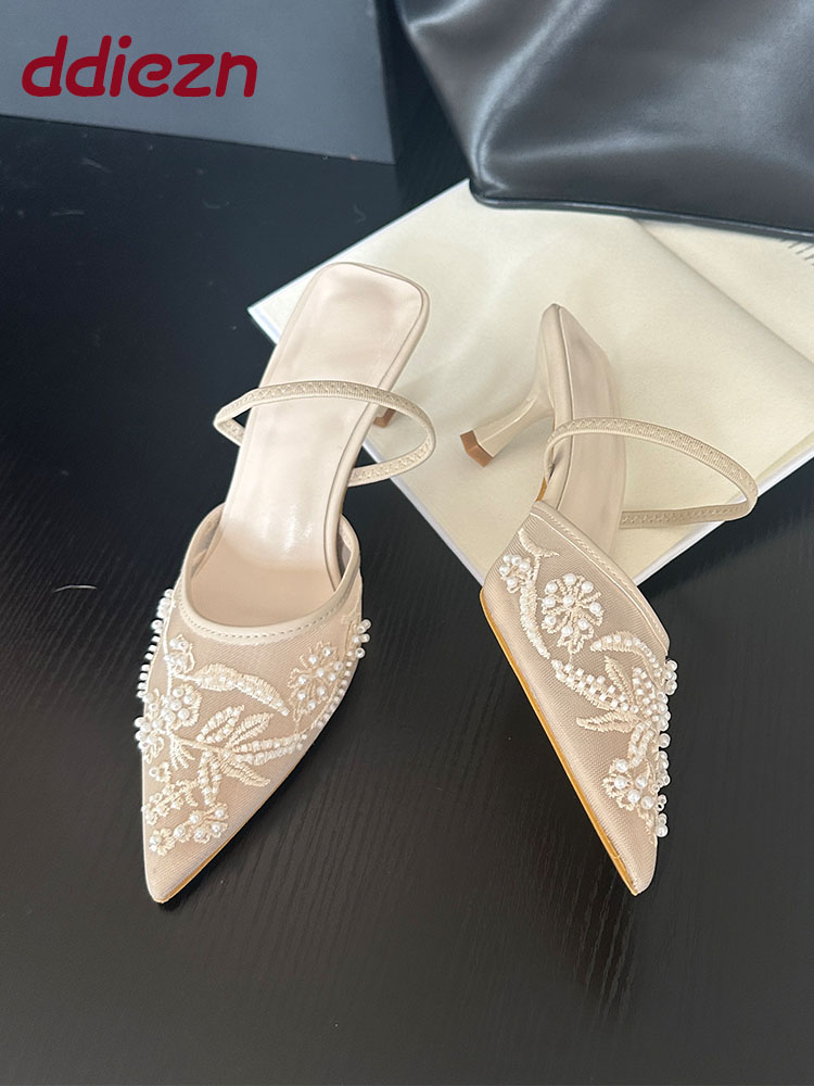 Mode Mesh Stickerei Frauen Pum – Embroidery Wedding Bewertung und Preis