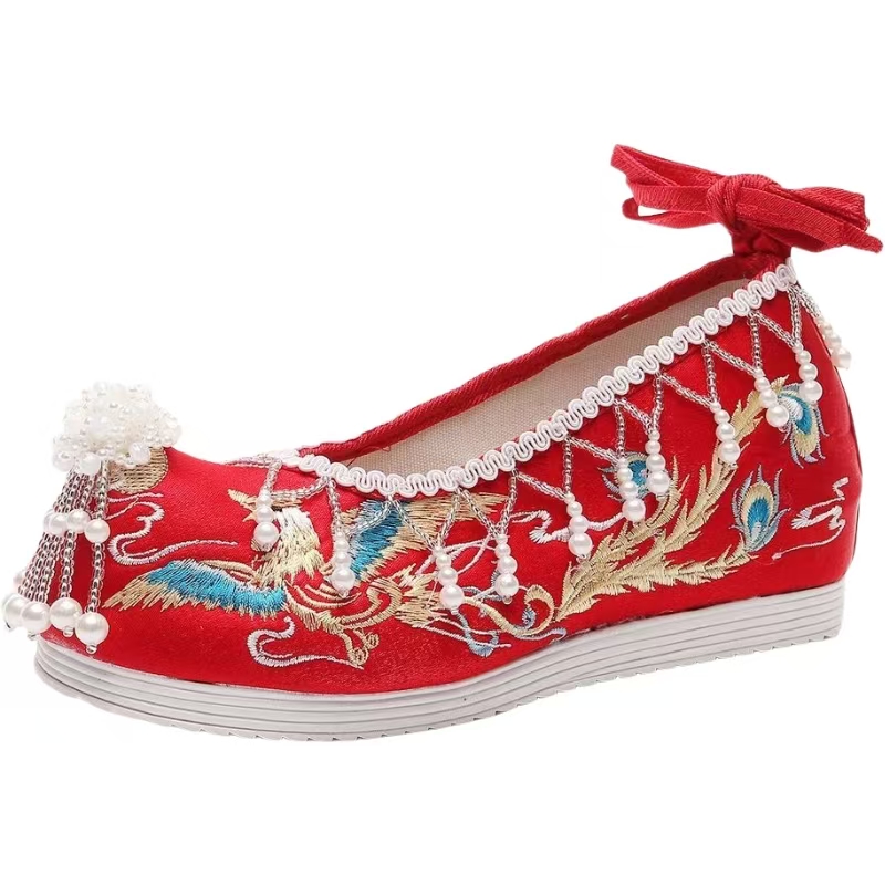 Frauen Neue Rote Gestickte Hoc – Embroidery Wedding Bewertung und Preis