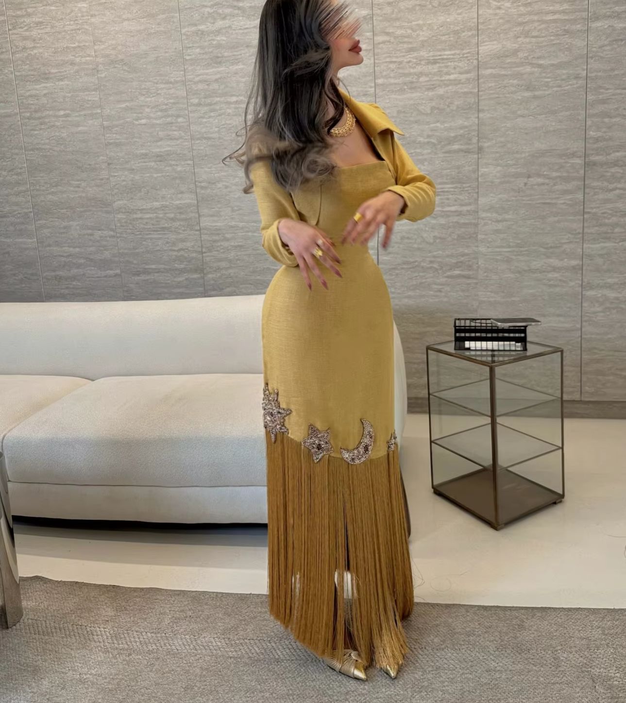 Maßgeschneiderte Elegante Aben – Embroidery Yellow Dress Bewertung und Preis