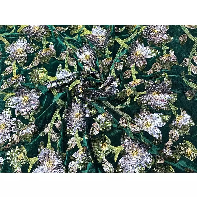 1 Yard Retro-Samtstoff, handge – Embroidery Beads Bewertung und Preis